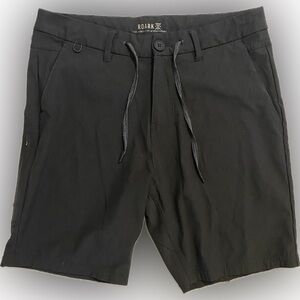 Roark hybrid shorts, color black, no size tag but fit like a size 30